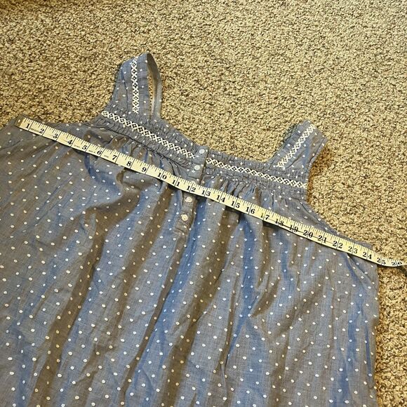 Croft & Barrow Womens Nightgown Plus Size 2X Blue 100% Cotton Swiss Dot Lghtwght - Picture 8 of 9